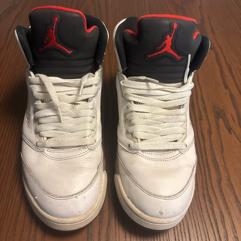 Jordan Sneakers with Vibrant Red Accents